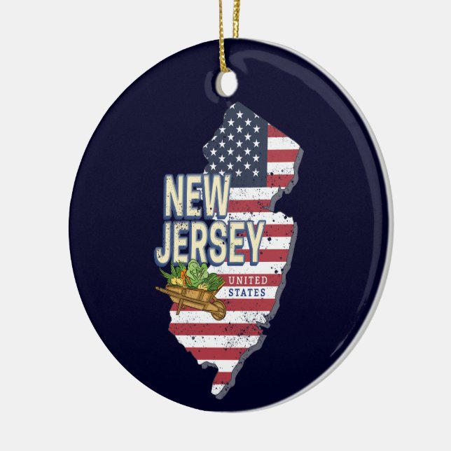 New Jersey United Staaten Retro Map USA Souvenir Keramik Ornament (Links)