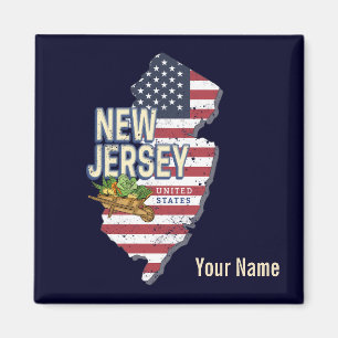 New Jersey United Staaten Retro Staat Map USA Magnet