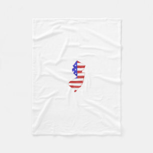New-Jersey USA Flaggen-Silhouette-Staatskarte Fleecedecke