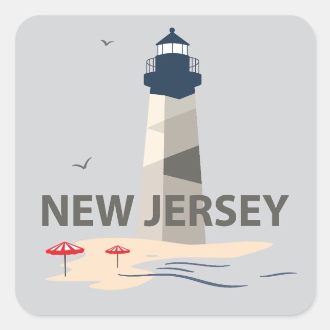New Jersey, USA Quadratischer Aufkleber (Vorderseite)