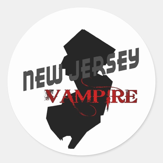 NEW JERSEY Vampire Runder Aufkleber (Vorderseite)