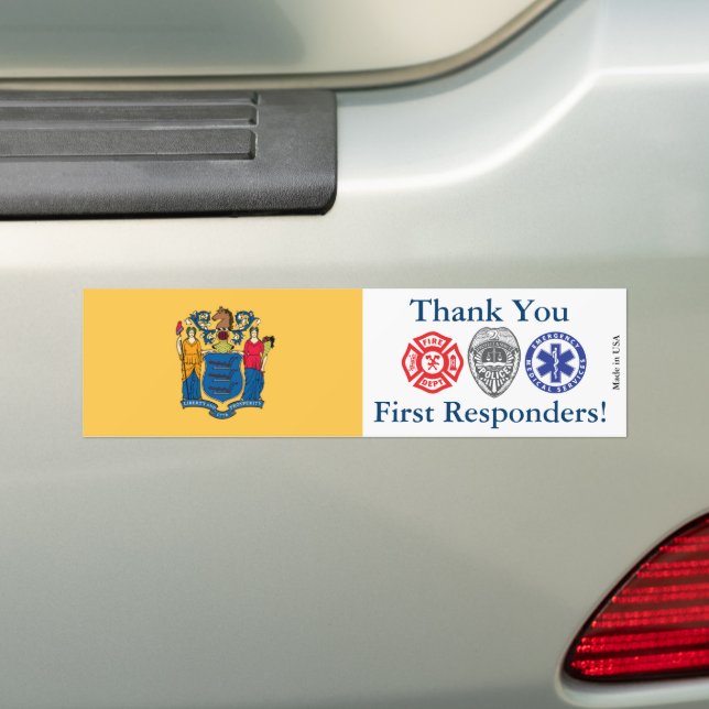 New Jersey Vielen Dank First Responder Autoaufkleber (Auf Auto)