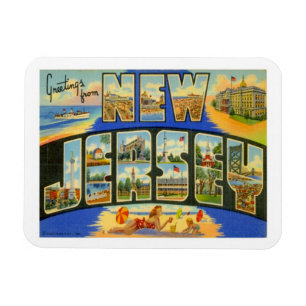 New Jersey Vintag Staaten Travel Magnet