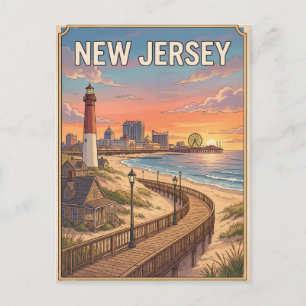 New Jersey Vintage Anime Reise-Postkarte Postkarte