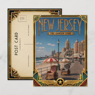 New Jersey Vintage Art Deco Golden Age Postkarte