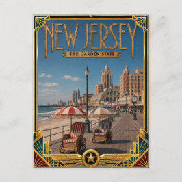 New Jersey Vintage Art Deco Golden Age Postkarte