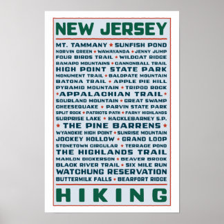 New Jersey Wanderwege Poster