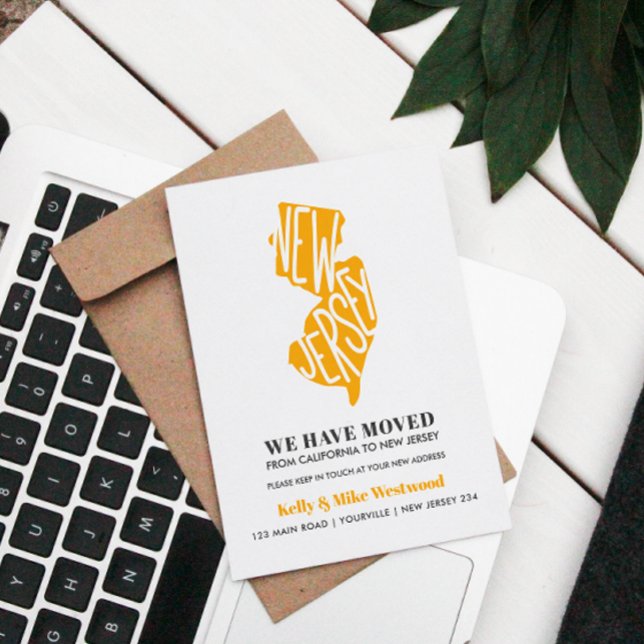 NEW JERSEY Wir haben neue Adresse New Zuhause Post Postkarte (Von Creator hochgeladen)
