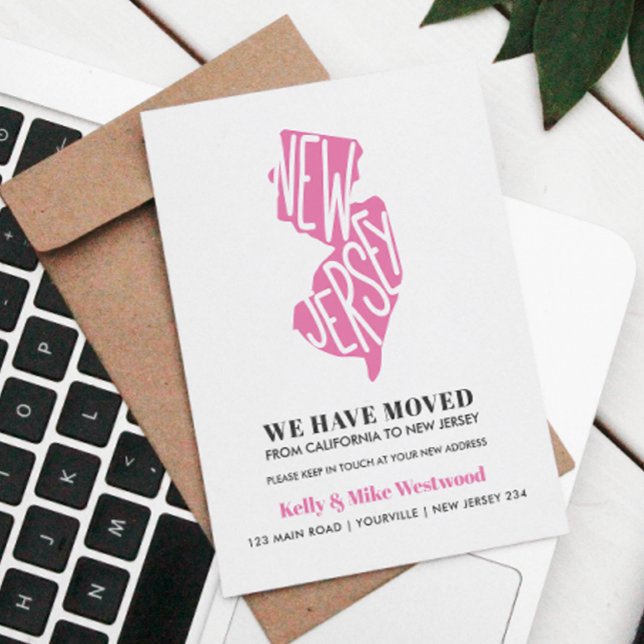 NEW JERSEY Wir haben neue Adresse New Zuhause Post Postkarte (Von Creator hochgeladen)