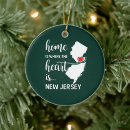 New Jersey Zuhause ist das Herz Keramik Ornament