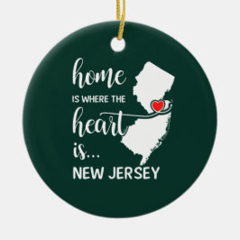 New Jersey Zuhause ist das Herz Keramik Ornament
