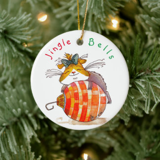 NEW Jingle Bells Guinea Pig Ornament