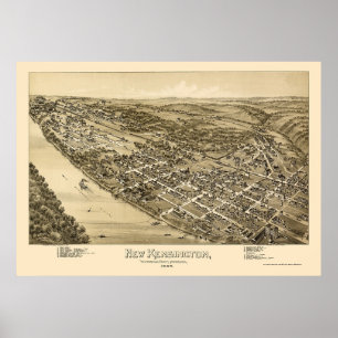 New Kensington, PA Panoramic Map - 1896 Poster