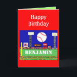 New Kids Baseball Happy Birthday Card Geschenk Karte<br><div class="desc">Die neuen niedlichen Kinder haben eine Baseball-Geburtstagskarte,  die leicht mit dem Namen Ihres Kindes personalisiert werden kann oder als sportliche Baseball-Party Einladung,  die von dem amerikanischen Sportkünstler zazzle.com/kidssportsfunstuff* entworfen wurde. Matching Kinder Baseball danke Ihnen Notizen zur Verfügung.</div>