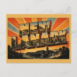 New Lanark Schottland Vintage Reise Kunst Postkarte