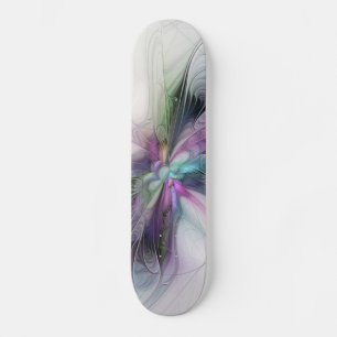 New Life, Colorful Abstract Fractal Art Fantasy Skateboard
