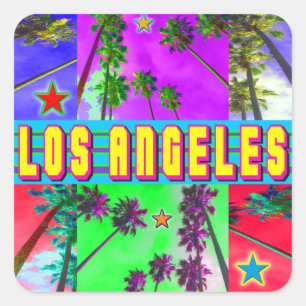 New Life: "Los Angeles"-Aufkleber Quadratischer Aufkleber