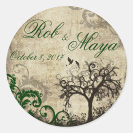 New Life Vintage Hochzeit Danke Sticker Gefallen