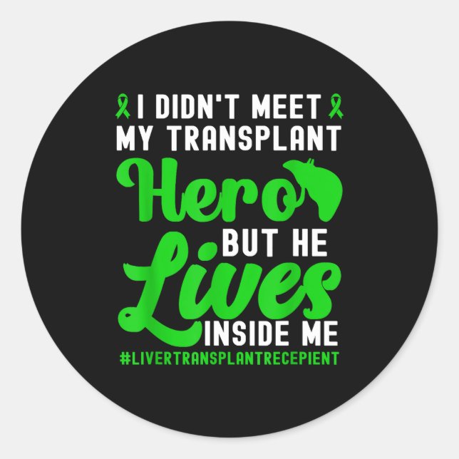 New Liver Owner Funny Liver Transplant Survivor  Runder Aufkleber (Vorderseite)