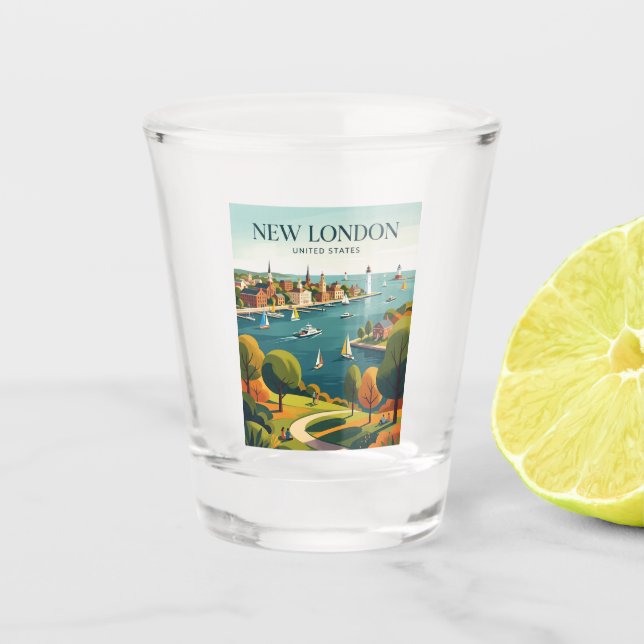 New London Connecticut Schnapsglas (Vorderseite)