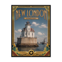 New London Connecticut Vintage Art Deco Golden Age