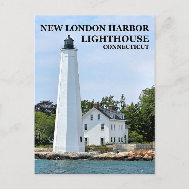 New London Harbour Lighthouse, Connecticut Postcar Postkarte (Vorderseite)