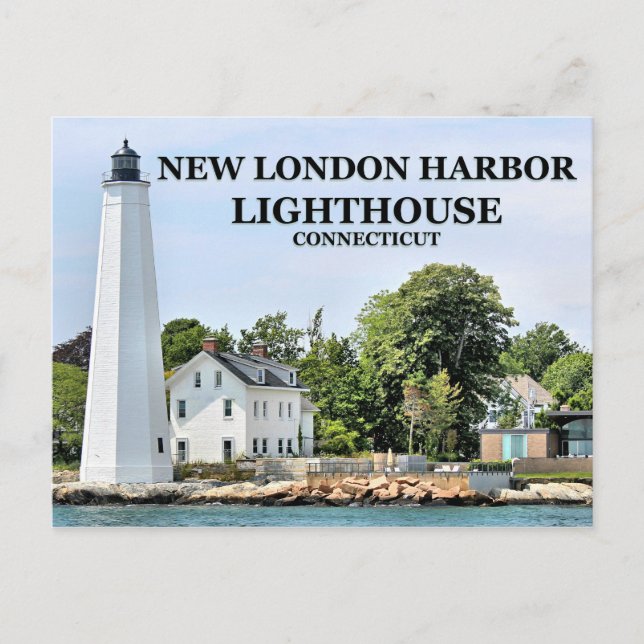 New London Harbour Lighthouse, Connecticut Postcar Postkarte (Vorderseite)