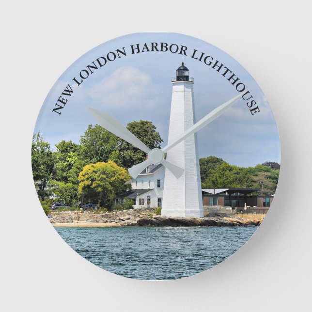 New London Harbour Lighthouse, CT Wall Clock Runde Wanduhr (Vorderseite)