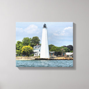 New London Harbour Lighthouse CT Wrapped Canvas Leinwanddruck