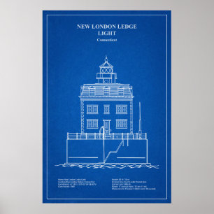 New London Ledge Lighthouse - Connecticut - AD Poster