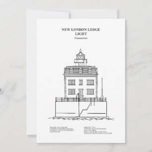 New London Ledge Lighthouse - Connecticut - BD Dankeskarte