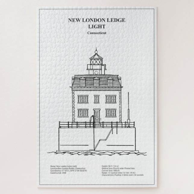 New London Ledge Lighthouse - Connecticut - BD Puzzle (Vertikal)