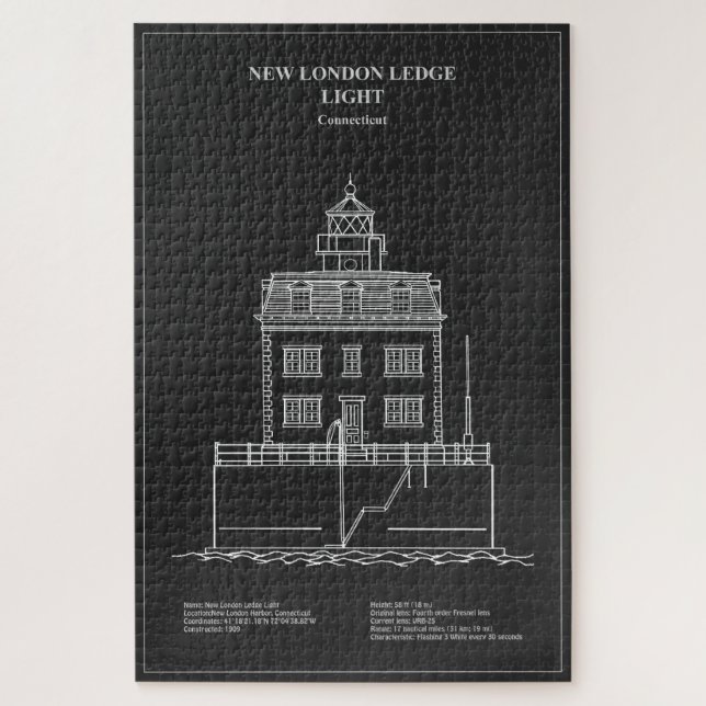 New London Ledge Lighthouse - Connecticut - PD Puzzle (Vertikal)