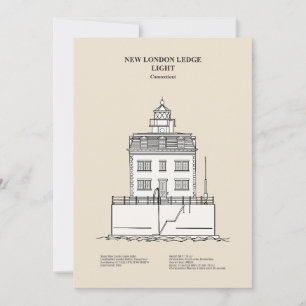 New London Ledge Lighthouse - Connecticut - SBD Dankeskarte