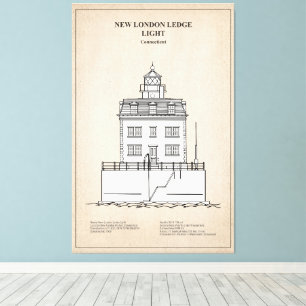 New London Ledge Lighthouse - Connecticut - SBD Leinwanddruck