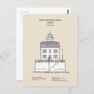 New London Ledge Lighthouse - Connecticut - SBD Postkarte