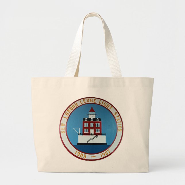 New London Ledge Lighthouse, Connecticut Tote Bag Jumbo Stoffbeutel (Vorne)