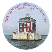 New London Ledge Lighthouse, CT Round Sticker