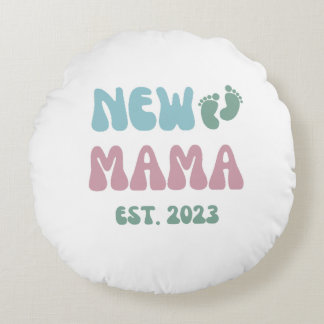 New Mama Est 2023 - Pillow 16x16 Rundes Kissen