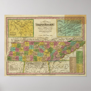New Map Of Tennessee 2 Poster