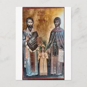 New Martyrs Raphael, Nicholas und Irene Icon Postkarte