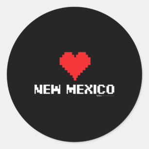 New Mexico 8-Bit-Gamer-Staat Runder Aufkleber