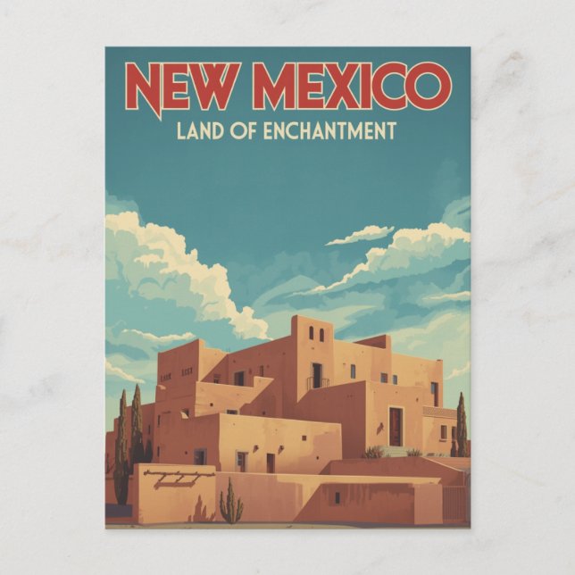 New Mexico Adobe Landschaft Postkarte (Vorderseite)
