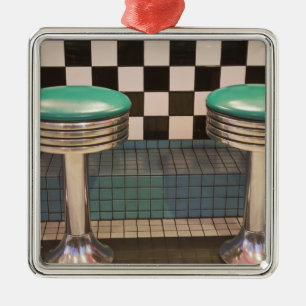 New Mexico, Albuquerque. Der 66 Diner entlang Silbernes Ornament