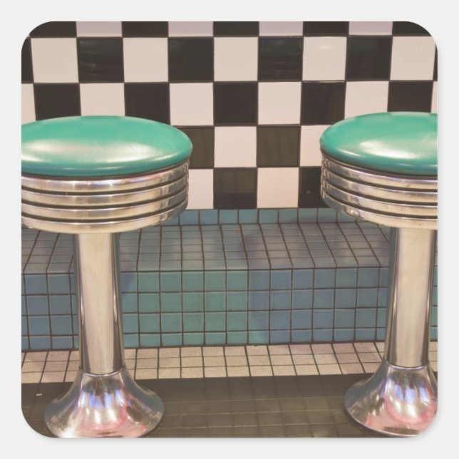 New Mexico, Albuquerque. Die 66 Diner entlang Quadratischer Aufkleber (Vorderseite)