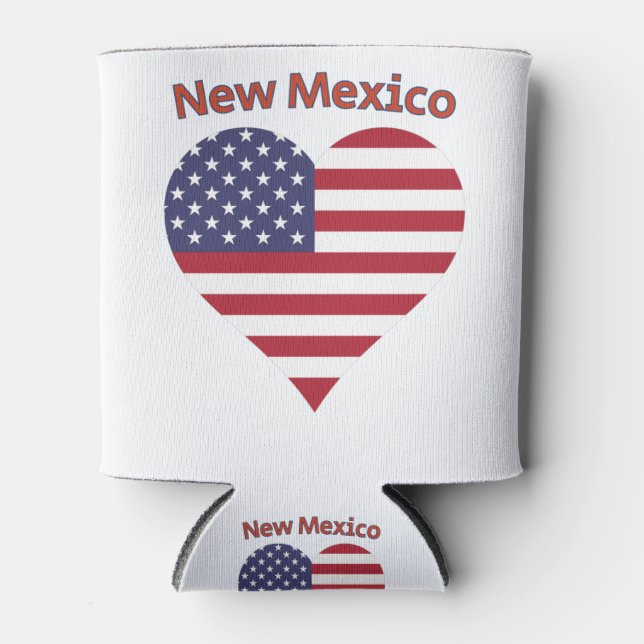 New Mexico American Flag Herzstück Dosenkühler (Vorderseite)
