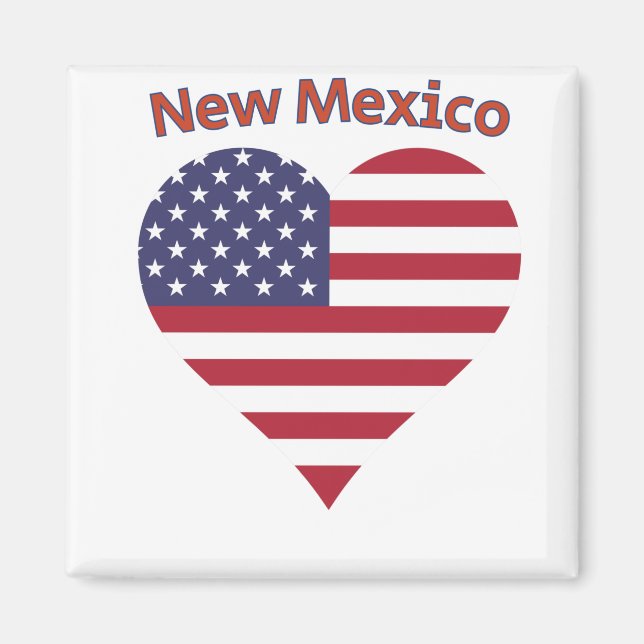 New Mexico American Flag Herzstück Magnet (Vorne)