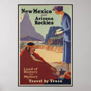 New Mexico Arizona Vintage Travel Poster und Retro