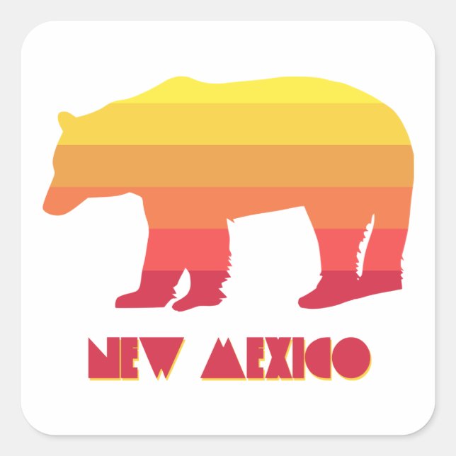 New Mexico Bear Quadratischer Aufkleber (Vorderseite)