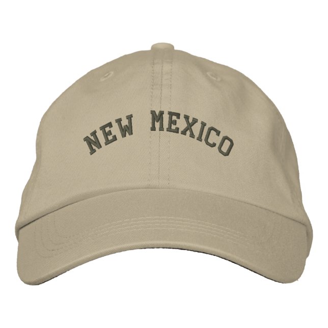 New Mexico bestickt Basic Cap Olive Green Bestickte Kappe (Vorderseite)
